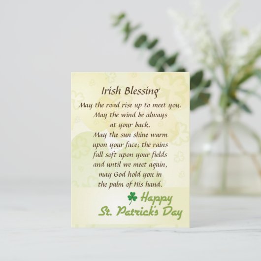 Irish Blessing St. Patrick's Day Custom Briefkaart (Staand voorkant)