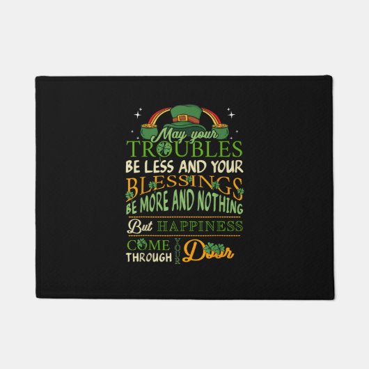 Irish Blessing St Patricks Day Leprechaun Rainbow Deurmat (Voorkant)