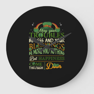 Irish Blessing St Patricks Day Leprechaun Rainbow Grote Klok
