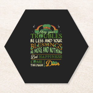 Irish Blessing St Patricks Day Leprechaun Rainbow Kartonnen Onderzetters