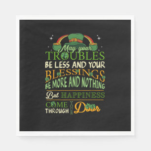 Irish Blessing St Patricks Day Leprechaun Rainbow Servet