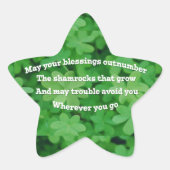 Irish Blessing Ster Sticker (Voorkant)