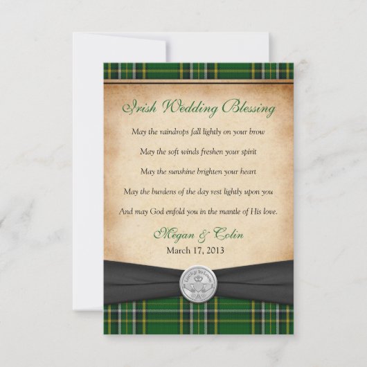 Irish Blessing Tartan Claddagh Lucky Wedding (Voorkant)