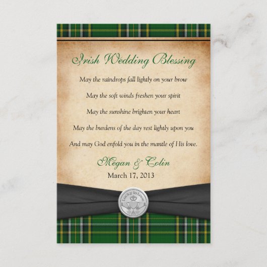 Irish Blessing Tartan Claddagh Lucky Wedding (Voorkant)