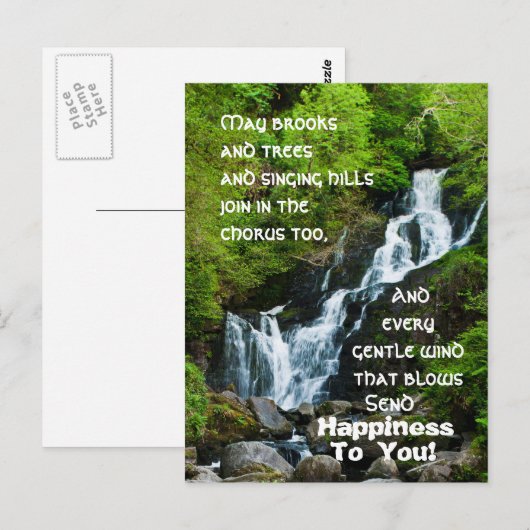 Irish Blessing Torc Waterfall Ireland Briefkaart (Voorkant / Achterkant)