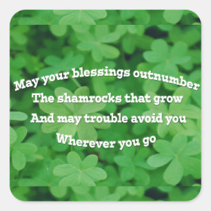 Irish Blessing Vierkante Sticker