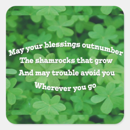 Irish Blessing Vierkante Sticker (Voorkant)