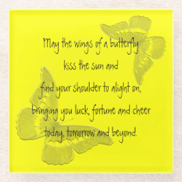 Irish Blessing: vleugels van een vlinder Glazen Onderzetter