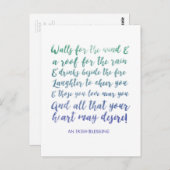Irish Blessing Waterverf Typography Briefkaart (Voorkant / Achterkant)