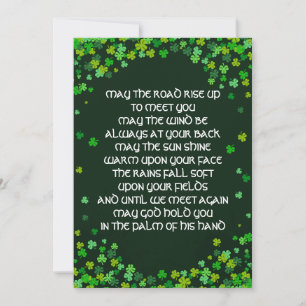 Irish Blessing Wenskaart - Shamrock Design Feestdagenkaart