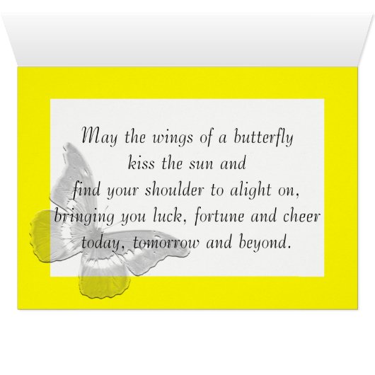Irish Blessing: Wings of a Butterfly Kaart (Binenzijde Horizontaal (Onderkant))