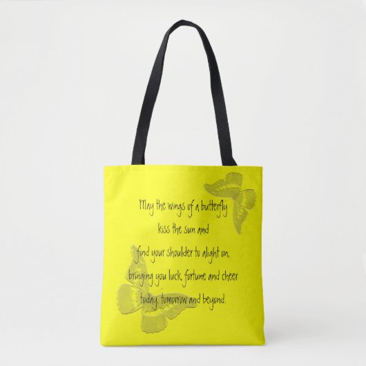 Irish Blessing: Wings of a Butterfly Tote Bag (Voorkant)