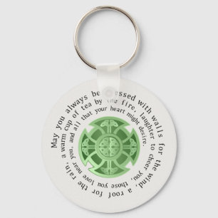 Irish Blessing with Celtic Cross Sleutelhanger