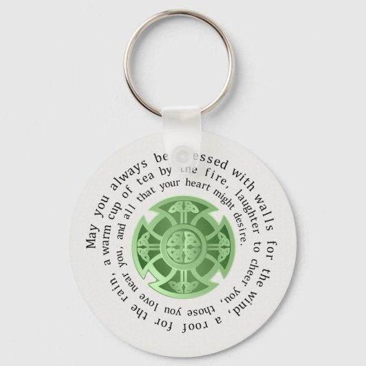 Irish Blessing with Celtic Cross Sleutelhanger (Voorkant)