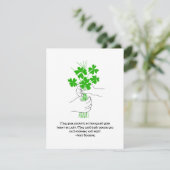 Irish Blessing with Four Leaf Clover Bouquet Feestdagenkaart (Staand voorkant)