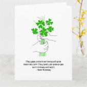 Irish Blessing with Four Leaf Clover Bouquet Kaart (Gele Bloem)