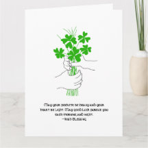 Irish Blessing with Four Leaf Clover Bouquet