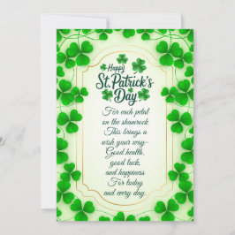 Irish blessings and shamrocks are symbols of luck feestdagenkaart