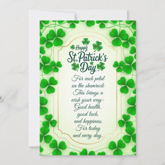 Irish blessings and shamrocks are symbols of luck feestdagenkaart (Voorkant)