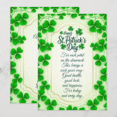 Irish blessings and shamrocks are symbols of luck feestdagenkaart (Voorkant / Achterkant)