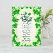 Irish blessings and shamrocks are symbols of luck feestdagenkaart (Staand voorkant)