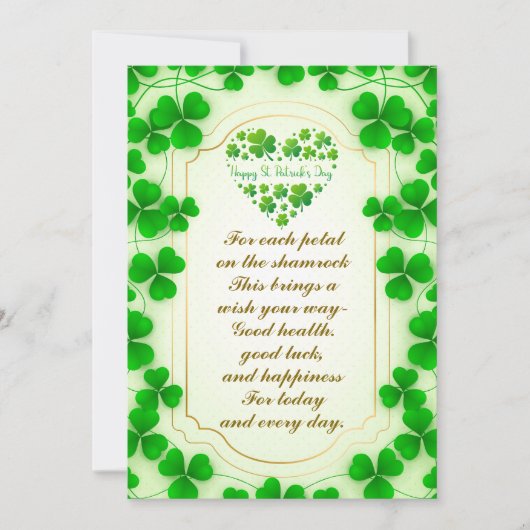 Irish blessings and shamrocks are symbols of luck feestdagenkaart (Voorkant)