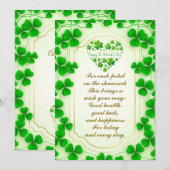 Irish blessings and shamrocks are symbols of luck feestdagenkaart (Voorkant / Achterkant)
