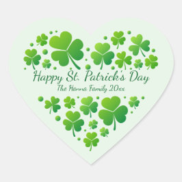 Irish blessings and shamrocks are symbols of luck hart sticker