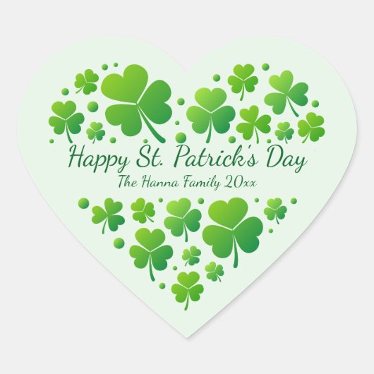 Irish blessings and shamrocks are symbols of luck hart sticker (Voorkant)