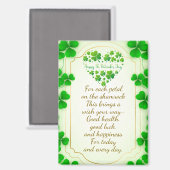Irish blessings and shamrocks are symbols of luck magneet (Voorkant / Achterkant)