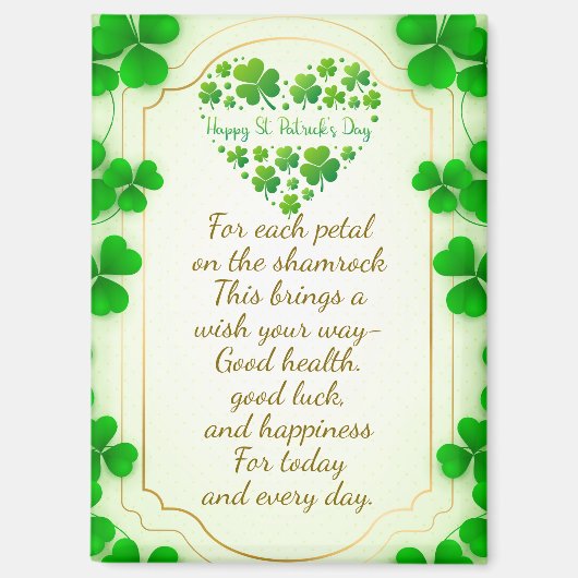 Irish blessings and shamrocks are symbols of luck magneet (Voorkant)