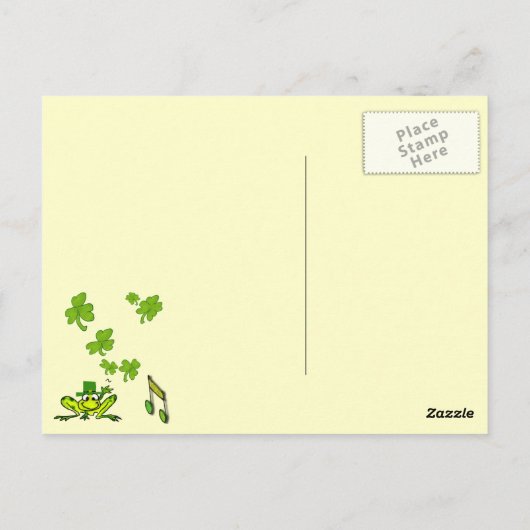 Irish Blessings Cartoon Rabbit Shamrocks Briefkaar Briefkaart (Achterkant)