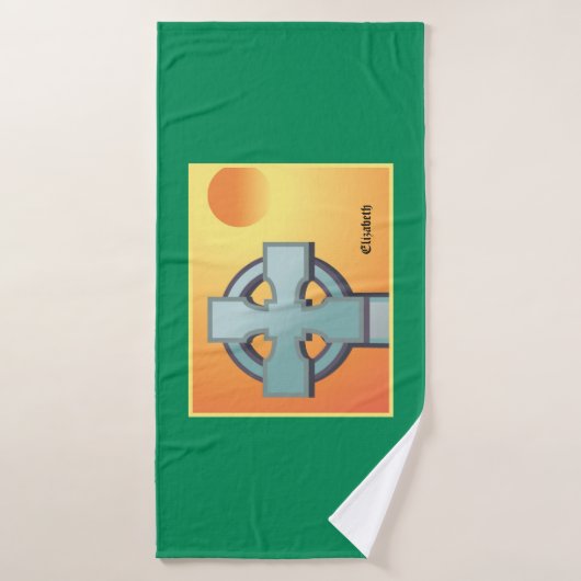 Irish Blessings Cross gepersonaliseerd Badhanddoek (Badhanddoek)