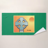 Irish Blessings Cross gepersonaliseerd Badhanddoek (Badhanddoek)