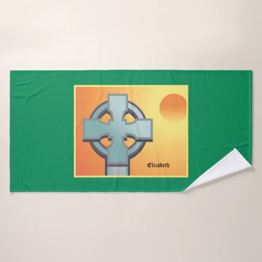 Irish Blessings Cross gepersonaliseerd Badhanddoek (Badhanddoek)