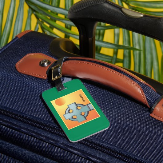 Irish Blessings Cross gepersonaliseerd Bagagelabel (Voorkant Insitu 1)