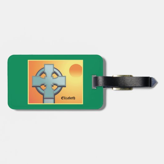 Irish Blessings Cross gepersonaliseerd Bagagelabel (Achterkant horizontaal)