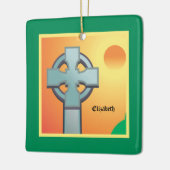 Irish Blessings Cross gepersonaliseerd Keramisch Ornament (Links)