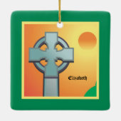 Irish Blessings Cross gepersonaliseerd Keramisch Ornament (Achterkant)