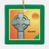Irish Blessings Cross gepersonaliseerd Keramisch Ornament (Voorkant)