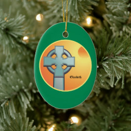 Irish Blessings Cross gepersonaliseerd Keramisch Ornament