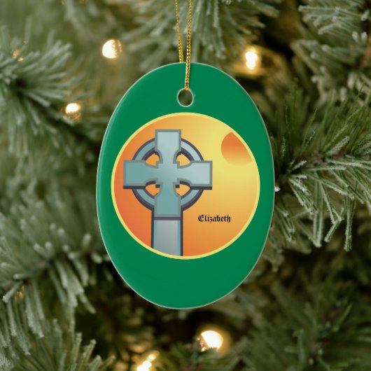 Irish Blessings Cross gepersonaliseerd Keramisch Ornament (Boom)