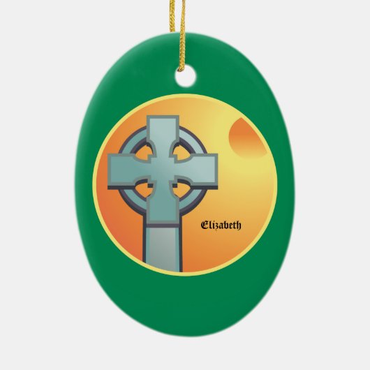 Irish Blessings Cross gepersonaliseerd Keramisch Ornament (Achterkant)