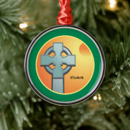 Irish Blessings Cross gepersonaliseerd Metalen Ornament