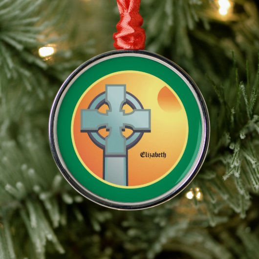 Irish Blessings Cross gepersonaliseerd Metalen Ornament (Boom)