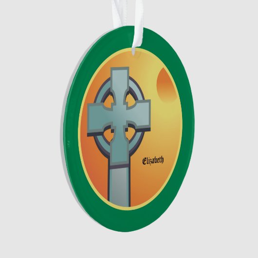 Irish Blessings Cross gepersonaliseerd Ornament (voorkant)