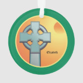 Irish Blessings Cross gepersonaliseerd Ornament (achterkant)