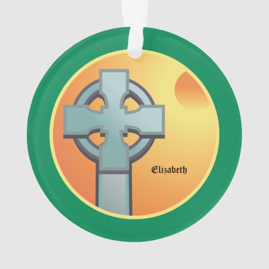 Irish Blessings Cross gepersonaliseerd Ornament (achterkant)