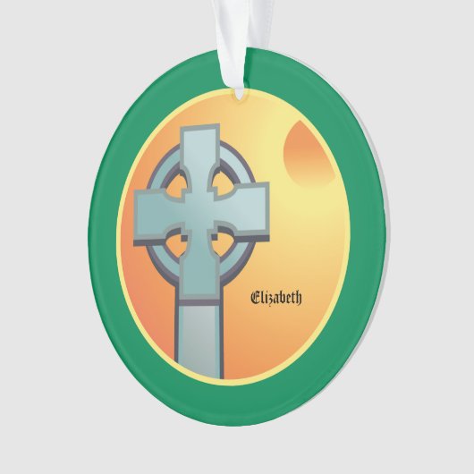 Irish Blessings Cross gepersonaliseerd Ornament (voorkant)