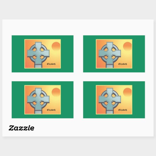 Irish Blessings Cross gepersonaliseerd Rechthoekige Sticker (Vel)